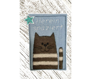 Stickdatei - Streifenmieze Doodle Appli